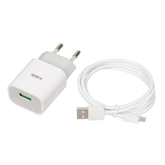 Obrázok pre Síťová nabíječka iBOX C-41 USB 2A, 1 port USB, kabel microUSB, Bílý
