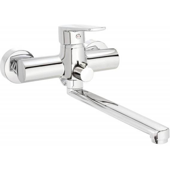 Obrázok pre Wall-mounted washbasin and bath mixer with extended spout - hose connection