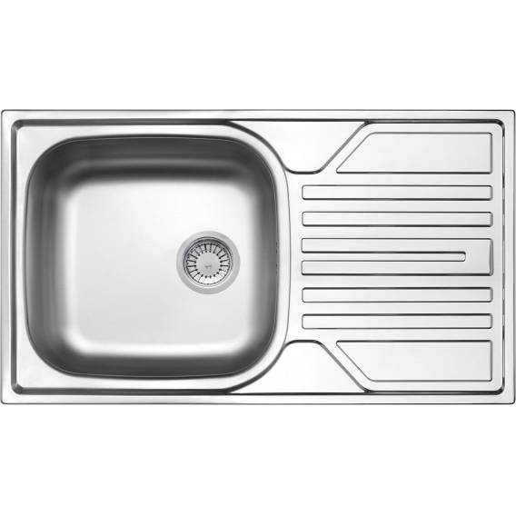 Obrázok pre 1-bowl steel sink with drainer - drain 3.5"