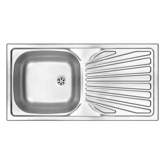 Obrázok pre 1-bowl steel sink with drainer