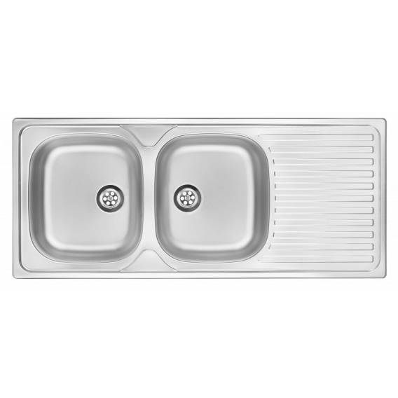 Obrázok pre 2-bowl steel sink with drainer