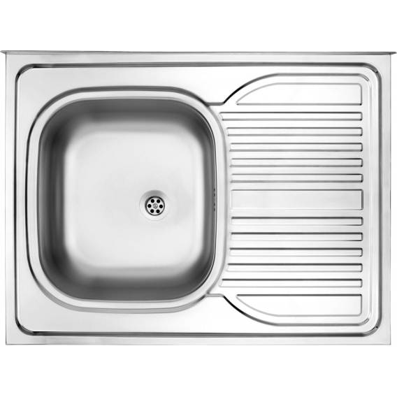 Obrázok pre 1-bowl steel sink with drainer on the right side - overlay