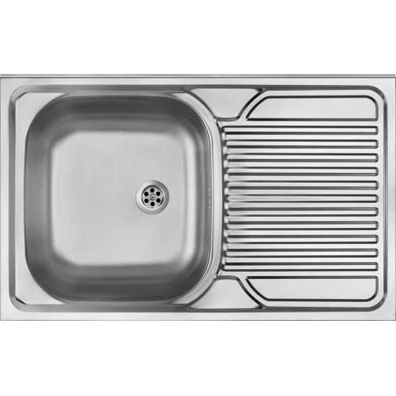 Obrázok pre 1-bowl steel sink with drainer on the right side - overlay