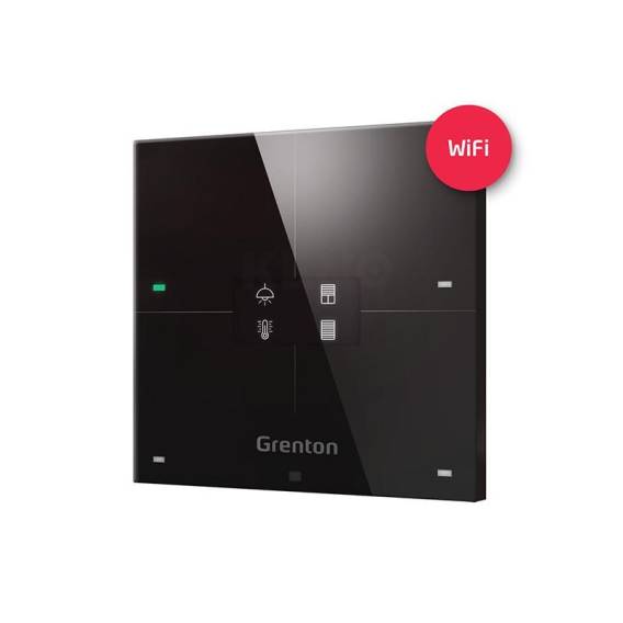 Obrázok pre GRENTON SMART PANEL/ 4 TOUCH AREA/ OLED DISPLAY/ WI-FI/ BLACK GLASS FRONT
