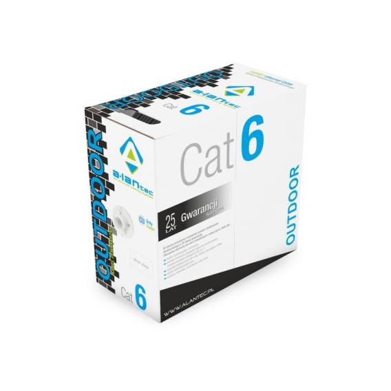 Obrázok pre ALANTEC U/UTP cat.6 PE 4x2x23AWG 305m EXTERNÍ SUCHÝ kabel