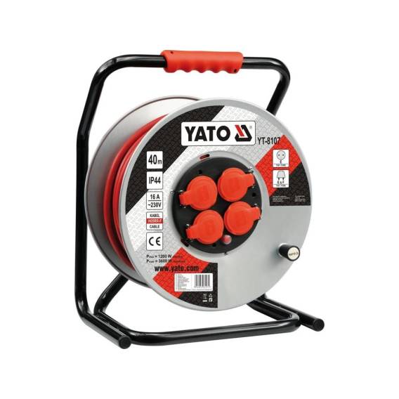 Obrázok pre Yato YT-8107 lanový naviják 4 AC zásuvky / AC zásuvek 40 m