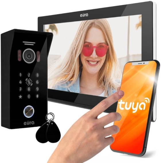 Obrázok pre Video interkom EURA VDP-99C5 10” TFT LCD displej 1024x600px WiFi RFID Černá