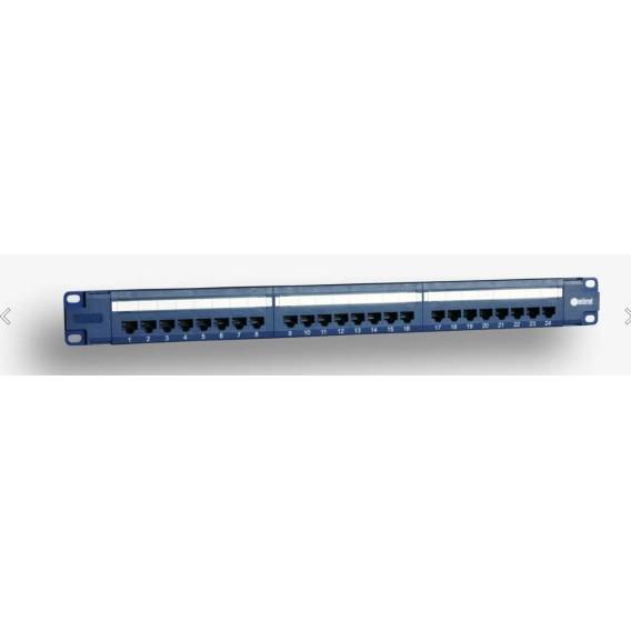 Obrázok pre EMITERNET PANEL 19", 24XRJ45 UTP CAT.6 (1U) WITH SHELF, BLUE (POE)