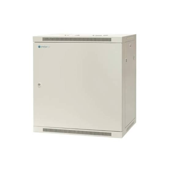 Obrázok pre EMITERNET Single wall-mounted cabinet 19'' 12U, full sheet metal door, 600×450×635mm width/depth/height. EM/AP6412-B