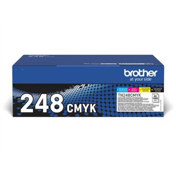 Obrázok pre Brother TN-248VAL tonerová náplň 4 kusů Originální Černá, Azurová, Purpurová, Žlutá