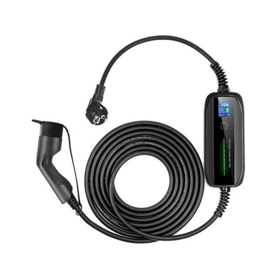 Obrázok pre Extralink Nabíječka do auta BS-PCD030 16A 3,6kW Schuko 1 fáze, 5,5m, LCD displej, IP67