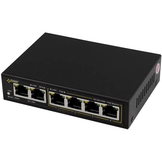 Obrázok pre Switch PoE PULSAR SG64 4+2 Černá