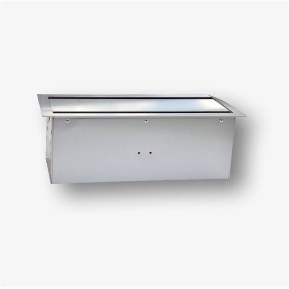 Obrázok pre Box blatowy 8M - puszka blatowa do montażu gniazd standardu 22,5x45 mm ( 45x45 mm) uchylna dwustronnie, srebrny metalik