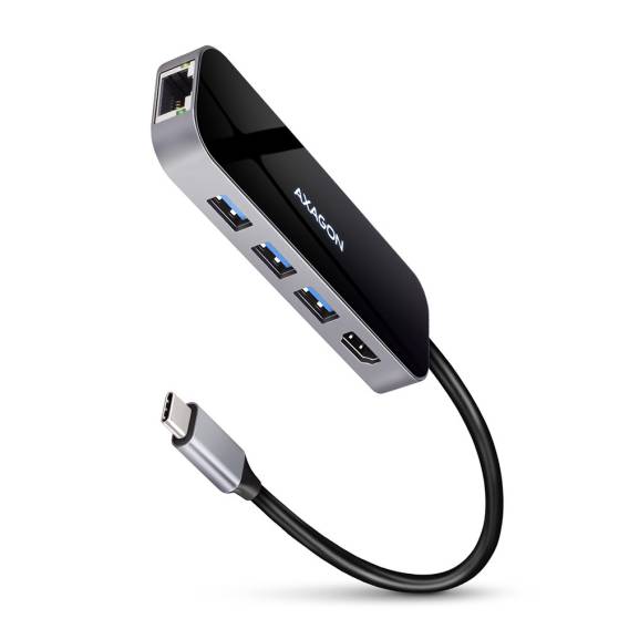 Obrázok pre Axagon HMC-6GL dokovací stanice/replikátor portů Kabel USB 3.2 Gen 1 (3.1 Gen 1) Type-C Černá, Šedá