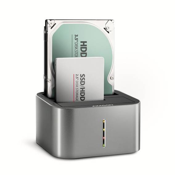 Obrázok pre Axagon ADSA-DC dokovací stanice pro úložná zařízení USB 3.2 Gen 1 (3.1 Gen 1) Type-A Šedá