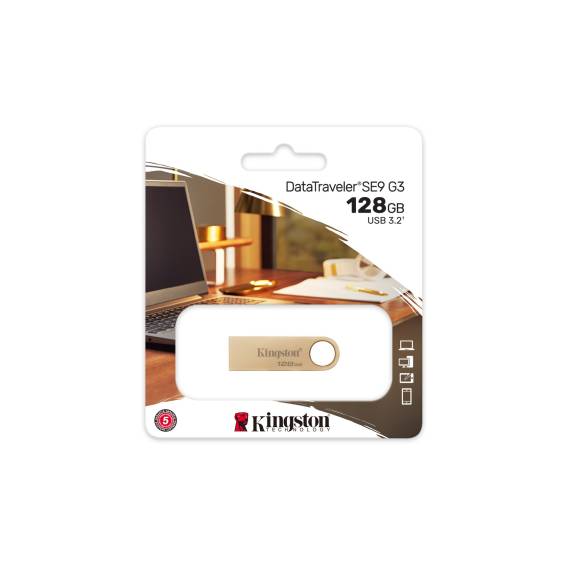 Obrázok pre Kingston Technology DataTraveler SE9 G3 USB paměť 128 GB USB Typ-A 3.2 Gen 1 (3.1 Gen 1) Zlato