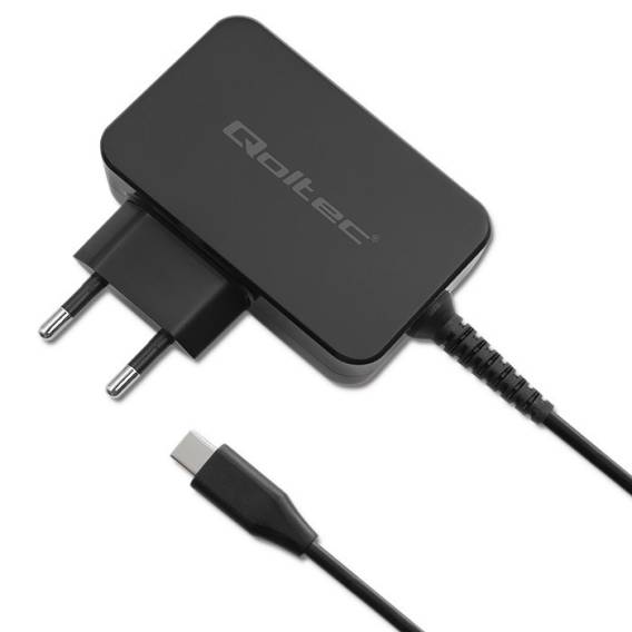 Obrázok pre Qoltec 52386 Nabíječka GaN POWER PRO | 1xUSB-C | 65W | 5-20V | 3-3,25A | Černá