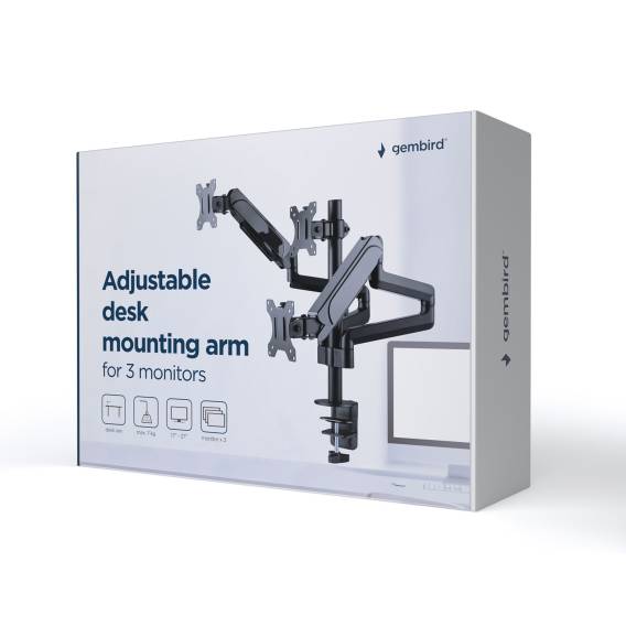 Obrázok pre Gembird MA-DA3-01 Držák/stojan na monitor 68,6 cm (27") Stůl Černá