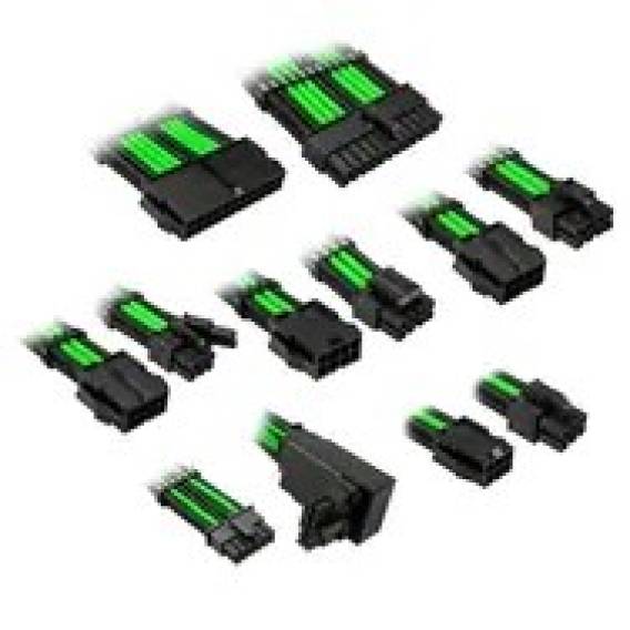 Obrázok pre Kolink Core Pro Braided Cable Extension Kit 12V-2x6 Type 2 - Venom Green