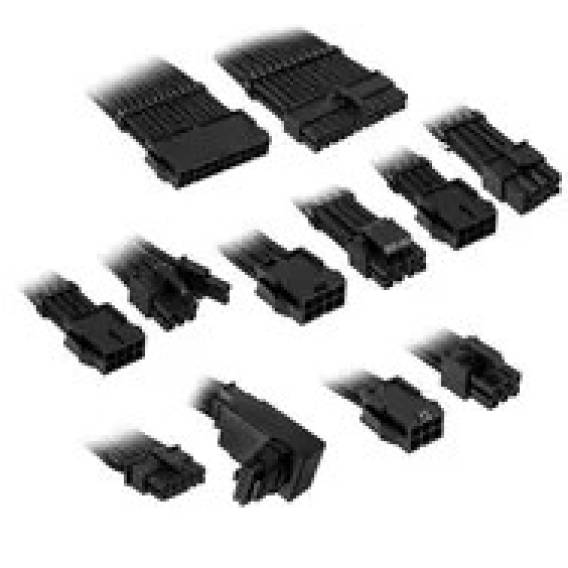 Obrázok pre Kolink Core Pro Braided Cable Extension Kit 12V-2x6 Type 1 - Jet Black