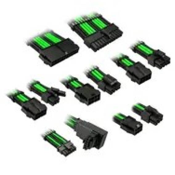Obrázok pre Kolink Core Pro Braided Cable Extension Kit 12V-2x6 Type 1 - Venom Green