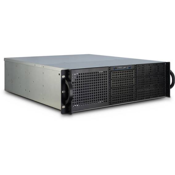 Obrázok pre Inter-Tech 3U-30248 Skříň Černá, Nerezová ocel