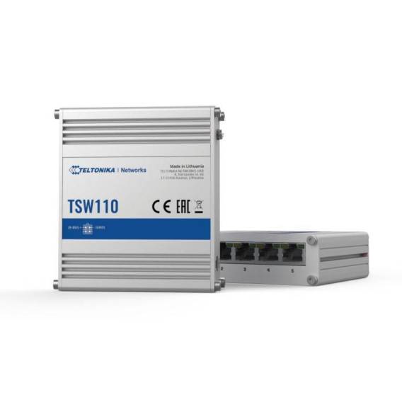 Obrázok pre TELTONIKA TSW110 SWITCH 5X RJ45 1000MB/S, L2