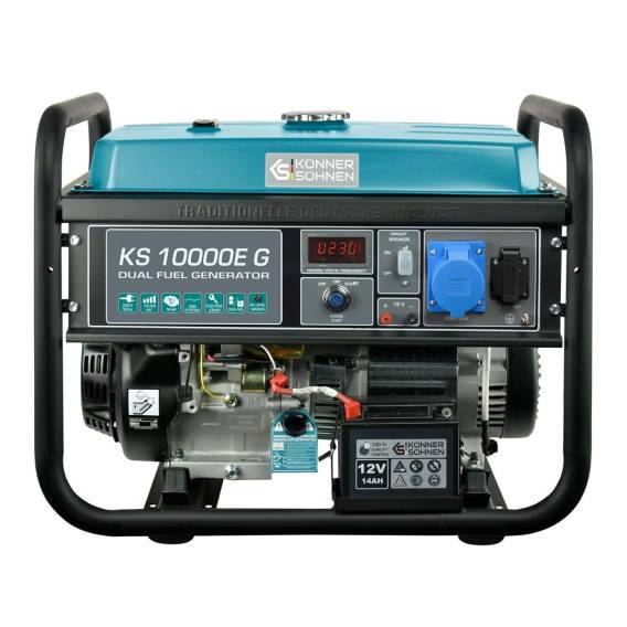 Obrázok pre Könner & Söhnen KS 10000E G motorové generátory 8000 W 25 l LPG (zkapalněný ropný plyn), Benzín Barva Aqua, Černá