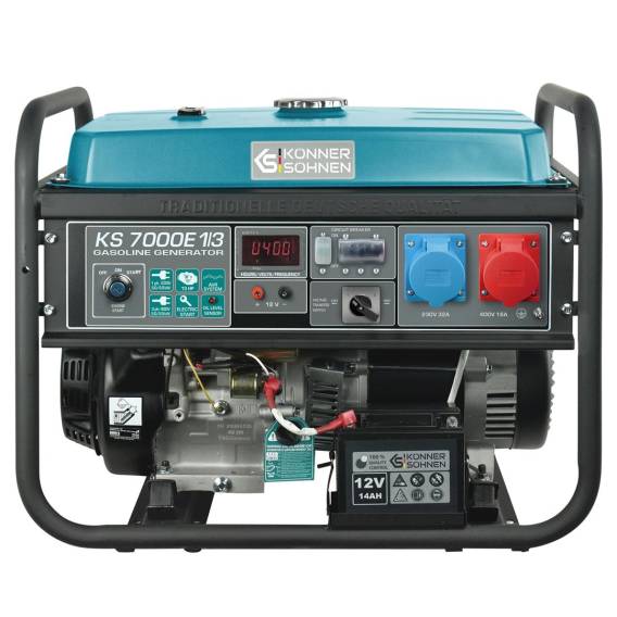 Obrázok pre Könner & Söhnen KS 7000E-1/3 motorové generátory 5000 W 25 l Benzín Černá, Modrozelená