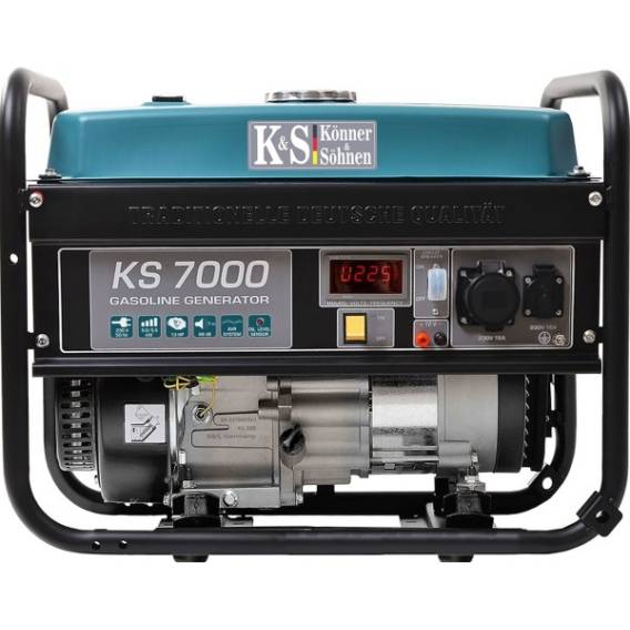 Obrázok pre Könner & Söhnen KS 7000 motorové generátory 5000 W 25 l Benzín Černá, Modrozelená