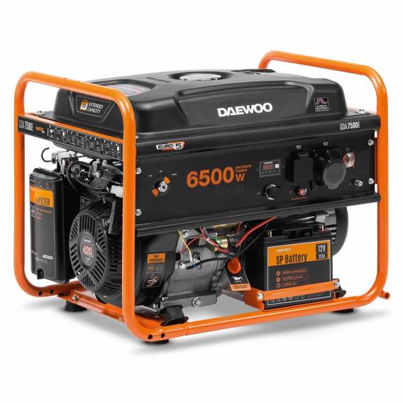Obrázok pre Daewoo GDA 7500E motorové generátory 6500 W 30 l Benzín Oranžová, Černá