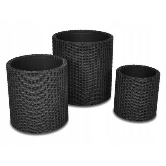 Obrázok pre KETER SET OF 3 PLANTERS S+M+L ANTHRACITE