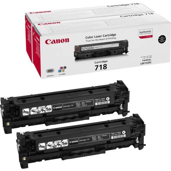 Obrázok pre Canon CRG-718 Bk VP tonerová náplň 2 kusů Originální Černá