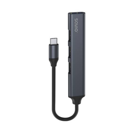 Obrázok pre SAVIO AK-71 USB-C hub - 3 x USB-A 2.0, 1 x USB-A 3.0, 4 v 1, 5 Gb/s