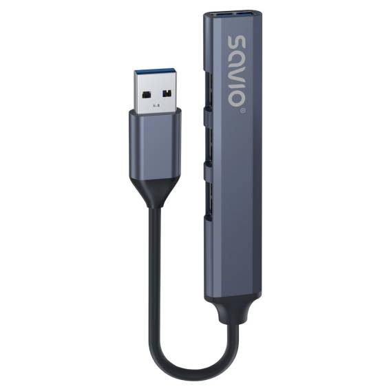 Obrázok pre SAVIO AK-70 USB-A hub - 3 × USB-A 2.0, 1 × USB-A 3.1 GEN 1, 4 v 1, 5 Gb/s