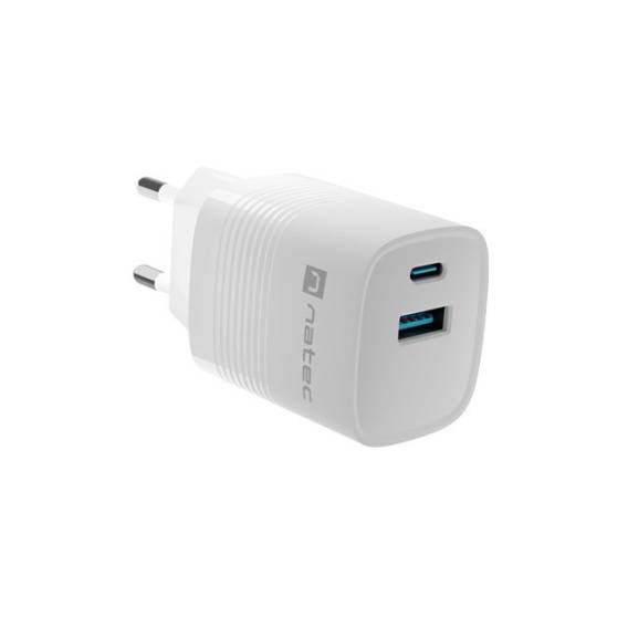 Obrázok pre NATEC RIBERA GAN NABÍJEČKA 1X USB-A + 1X USB-C 30W BÍLÁ