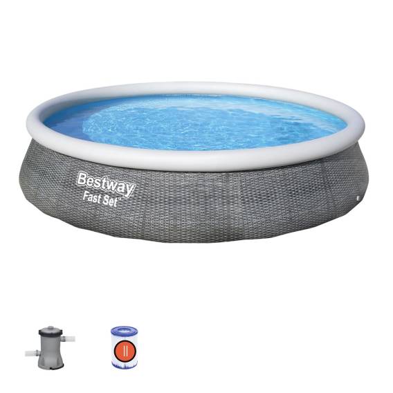 Obrázok pre Bestway Fast Set 57376 nadzemní bazén Nafukovací bazén Kulatý 7340 l Šedá