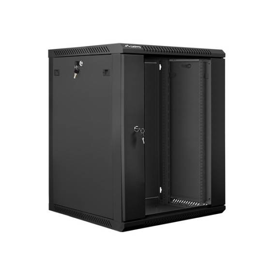 Obrázok pre Lanberg wall-mounted installation rack cabinet 19'' 15U 600x600mm black (glass door)