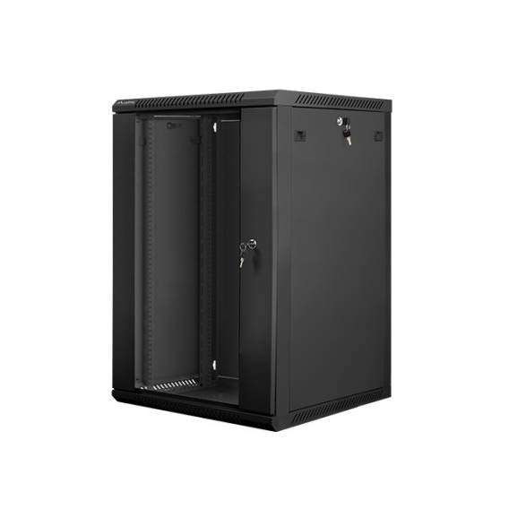 Obrázok pre Nástěnná instalační skříň Lanberg 19'' 18U 600x600mm černá (skleněné dveře)