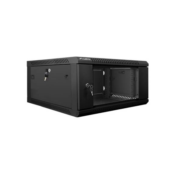 Obrázok pre Lanberg wall-mounted installation rack cabinet 19'' 4U 600x600mm black (glass door)