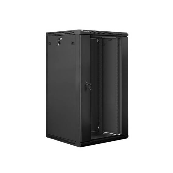 Obrázok pre Lanberg 19'' nástěnná instalační skříň 22U 600x600mm černá (skleněné dveře)