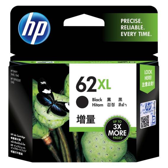 Obrázok pre HP 62 XL Černá originální inkoustová kazeta s vysokou výtěžností