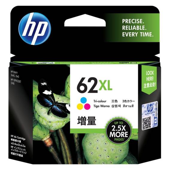 Obrázok pre HP 62XL Tříbarevná originální inkoustová kazeta s vysokou výtěžností