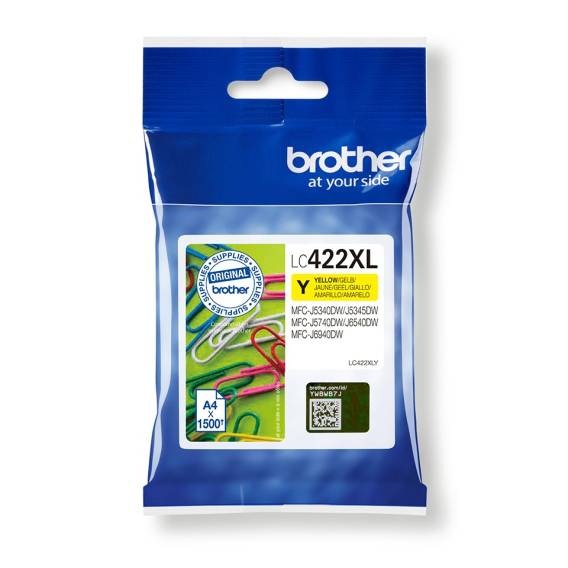 Obrázok pre Brother LC-422XLY inkoustová náplň 1 kusů Originální Žlutá