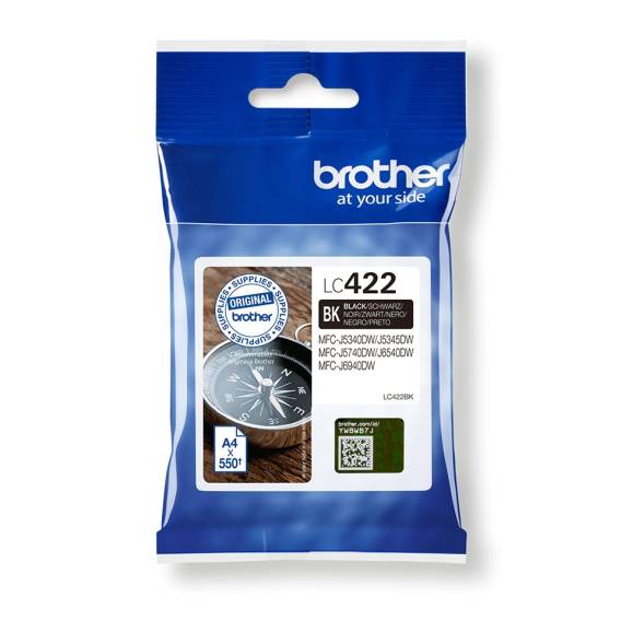 Obrázok pre Brother LC422BK inkoustová náplň 1 kusů Originální Černá