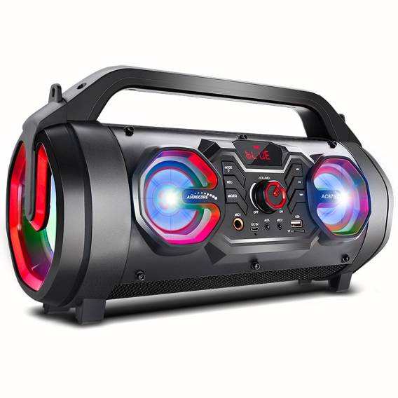 Obrázok pre Přenosný Bluetooth reproduktor Audiocore AC875 Bazooka Boombox 30W (20W + 5Wx2) IPX4 odolný proti stříkající vodě / rádio / microSD / Aux-In / USB / osvětlení / port pro mikrofon