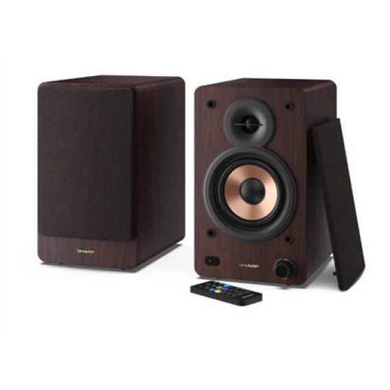 Obrázok pre Sharp BOOKSHELF SPEAKERS 2-way Hnědá Kabelový a bezdrátový 60 W