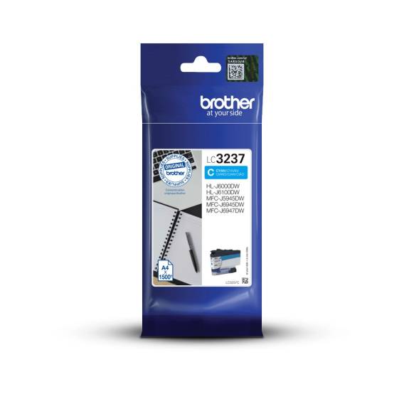 Obrázok pre Brother LC3237C inkoustová náplň 1 kusů Originální Standardní výtěžnost Azurová