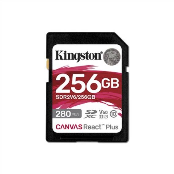 Obrázok pre Kingston Technology 256GB Canvas React Plus SDXC UHS-II 280R/150W U3 V60 pro Full HD/4K