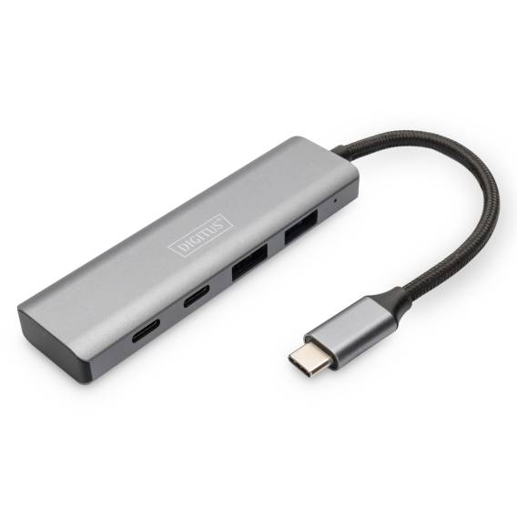 Obrázok pre Digitus DA-70245 rozbočovač rozhraní USB 3.2 Gen 1 (3.1 Gen 1) Type-C 10000 Mbit/s Šedá